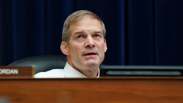 Rep. Jim Jordan (R-OH) listens during a House Select Subcommittee on the Coronavirus Crisis hearing on September 23, 2020 in Washington, DC.