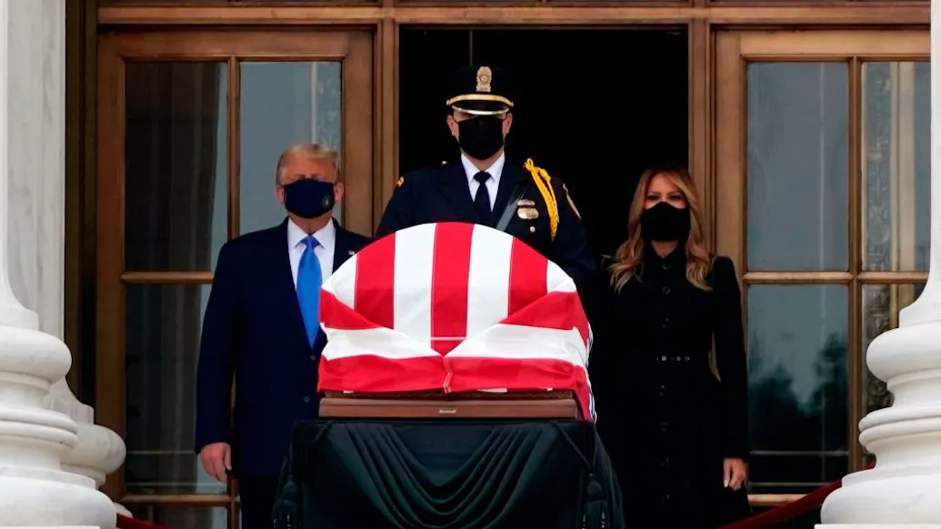 ‘VOTE HIM OUT!’: Trump And First Lady Booed As They Pay Respects To Ginsburg