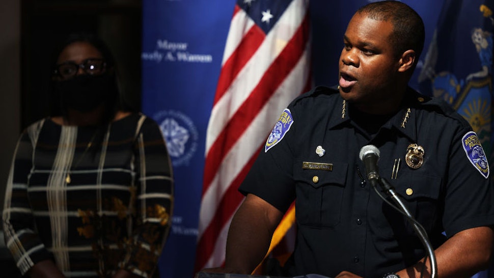 Police Chief La'Ron Singletary addresses members of the media during a press conference related to the ongoing protest in the city on September 06, 2020 in Rochester, New York.