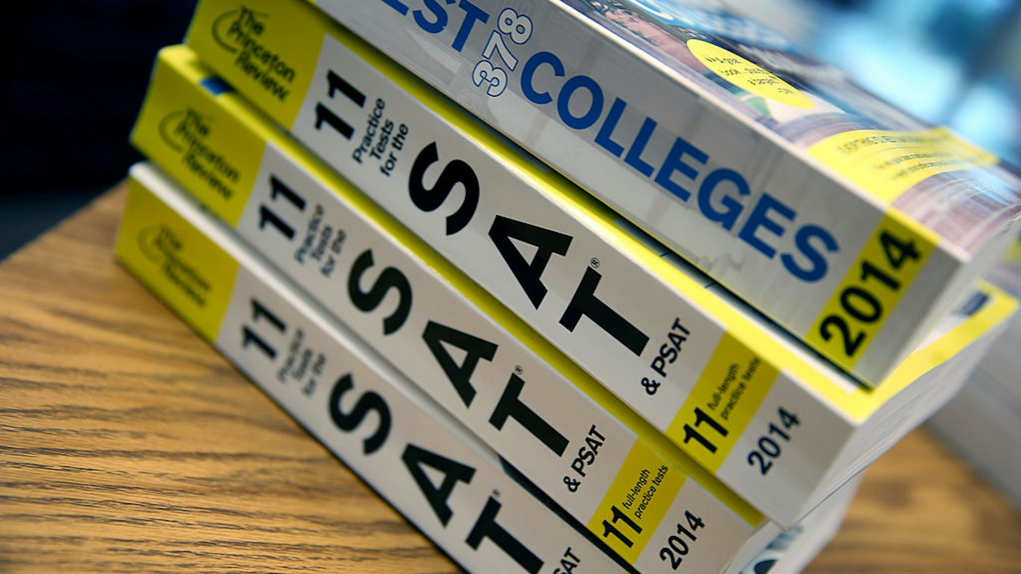 Princeton Review SAT Preparation books are seen on March 6, 2014 in Miami, Florida.
