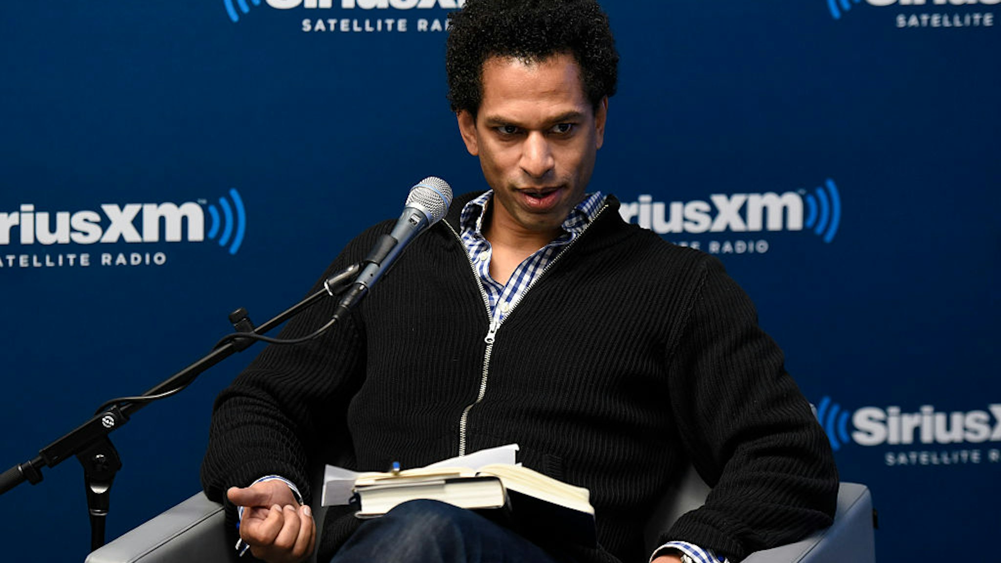 Toure takes part in SiriusXM's 'Town Hall' with L.A. Reid at the SiriusXM Studios on February 1, 2016 in New York City.