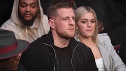 UFC 247: Lewis v Latifi HOUSTON, TEXAS - FEBRUARY 08: NFL player J.J. Watt is seen in attendance during the UFC 247 event at Toyota Center on February 08, 2020 in Houston, Texas.