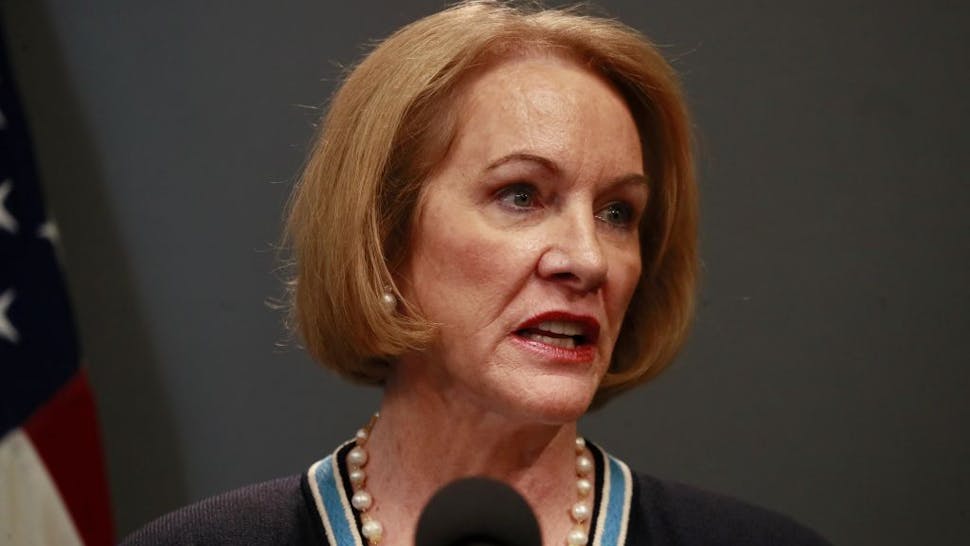 SEATTLE, WASHINGTON - MARCH 16: Seattle Mayor Jenny Durkan talks at a press conference about the coronavirus outbreak March 16, 2020 in Seattle, Washington. Gov. Jay Inslee ordered all bars, restaurants, entertainment and recreation facilities to temporarily close to fight the spread of COVID-19 in the state with by far the most deaths in the U.S. from the disease. (Photo by Erika Schultz-Pool/Getty Images)