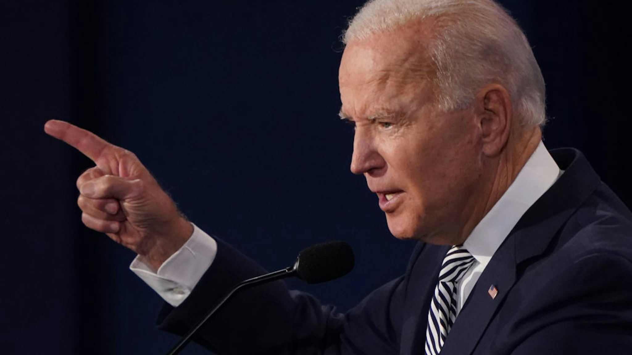 Joe Biden, 2020 Democratic presidential nominee, speaks during the first U.S. presidential debate hosted by Case Western Reserve University and the Cleveland Clinic in Cleveland, Ohio, U.S., on Tuesday, Sept. 29, 2020. Trump and Biden kick off their first debate with contentious topics like the Supreme Court and the coronavirus pandemic suddenly joined by yet another potentially explosive question -- whether the president ducked paying his taxes. Photographer: Kevin Dietsch/UPI/Bloomberg