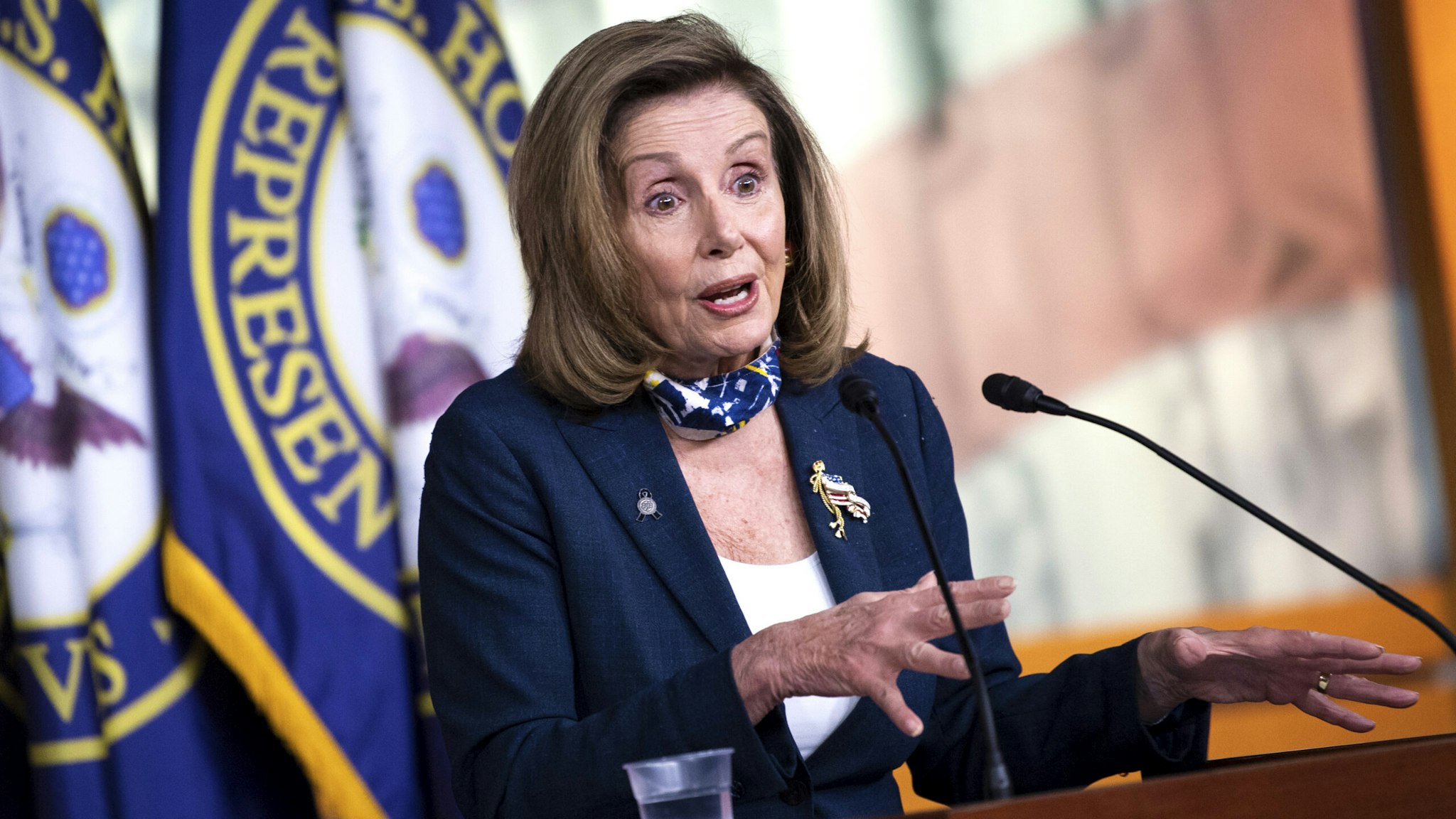 UNITED STATES - SEPTEMBER 10: Speaker of the House Nancy Pelosi, D-Calif., speaks during her weekly news conference in the Capitol on Thursday, Sept. 10, 2020.