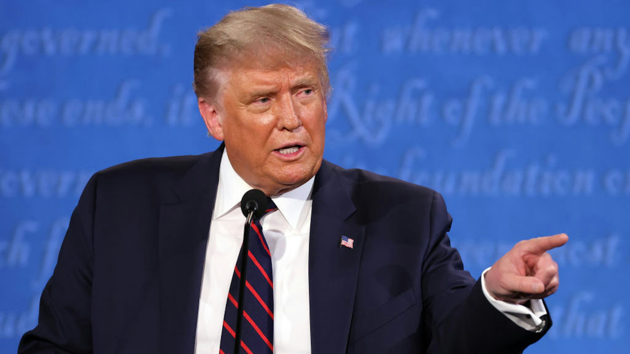 CLEVELAND, OHIO - SEPTEMBER 29: U.S. President Donald Trump participates in the first presidential debate against Democratic presidential nominee Joe Biden at the Health Education Campus of Case Western Reserve University on September 29, 2020 in Cleveland, Ohio. This is the first of three planned debates between the two candidates in the lead up to the election on November 3. (Photo by Win McNamee/Getty Images)
