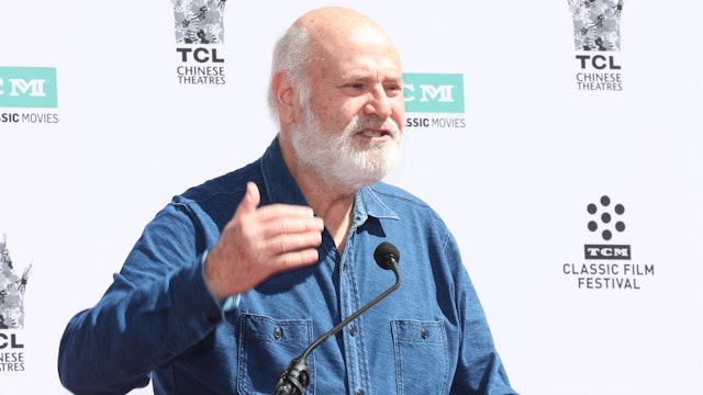 HOLLYWOOD, CALIFORNIA - APRIL 12: Comedian Rob Reiner speaks at a ceremony honoring Billy Crystal (out of frame) at TCL Chinese Theatre IMAX on April 12, 2019 in Hollywood, California.