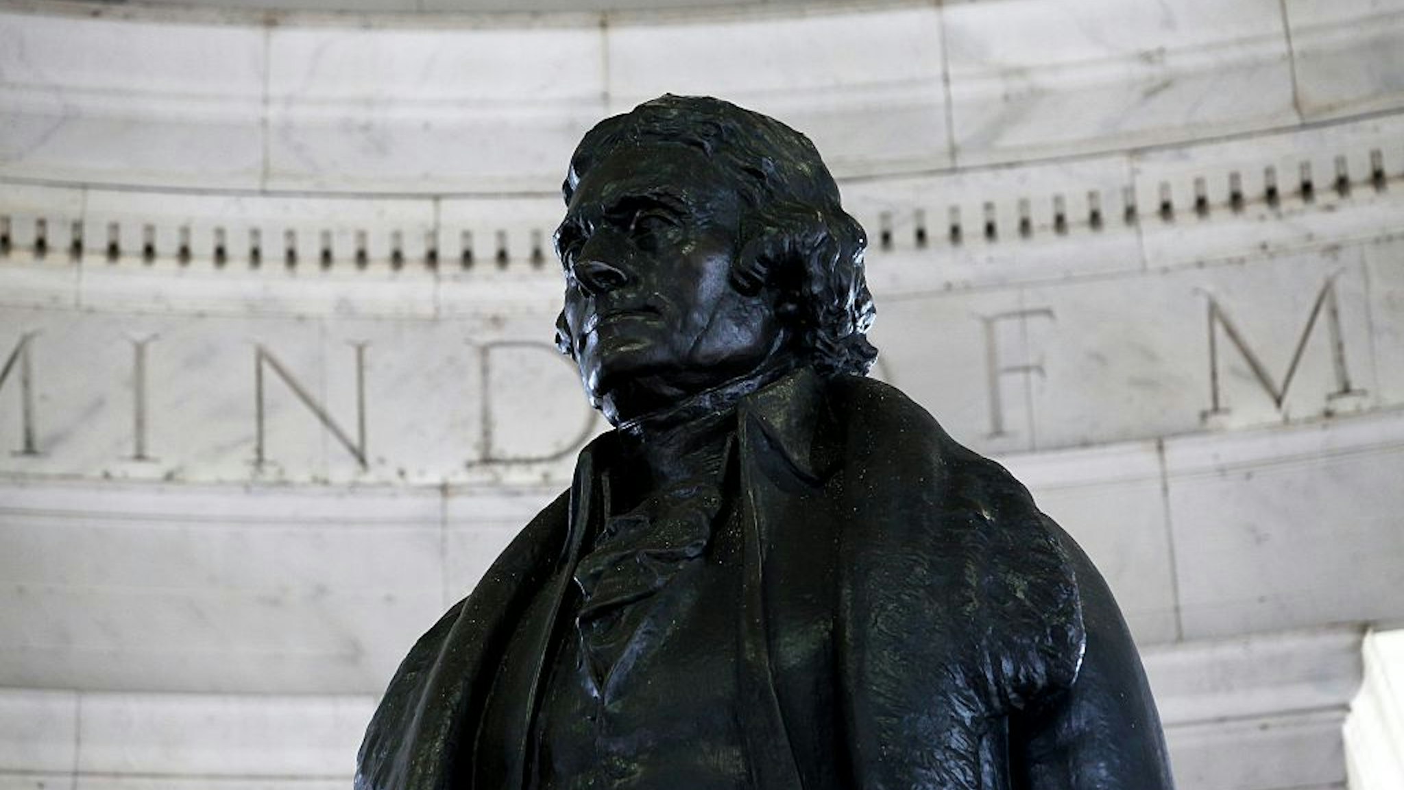 WASHINGTON - APRIL 10: Rudulph Evans' Thomas Jefferson statue sits inside the rotunda of the Thomas Jefferson Memorial on April 10, 2015 in Washington, D.C. (Photo By Raymond Boyd/Getty Images)