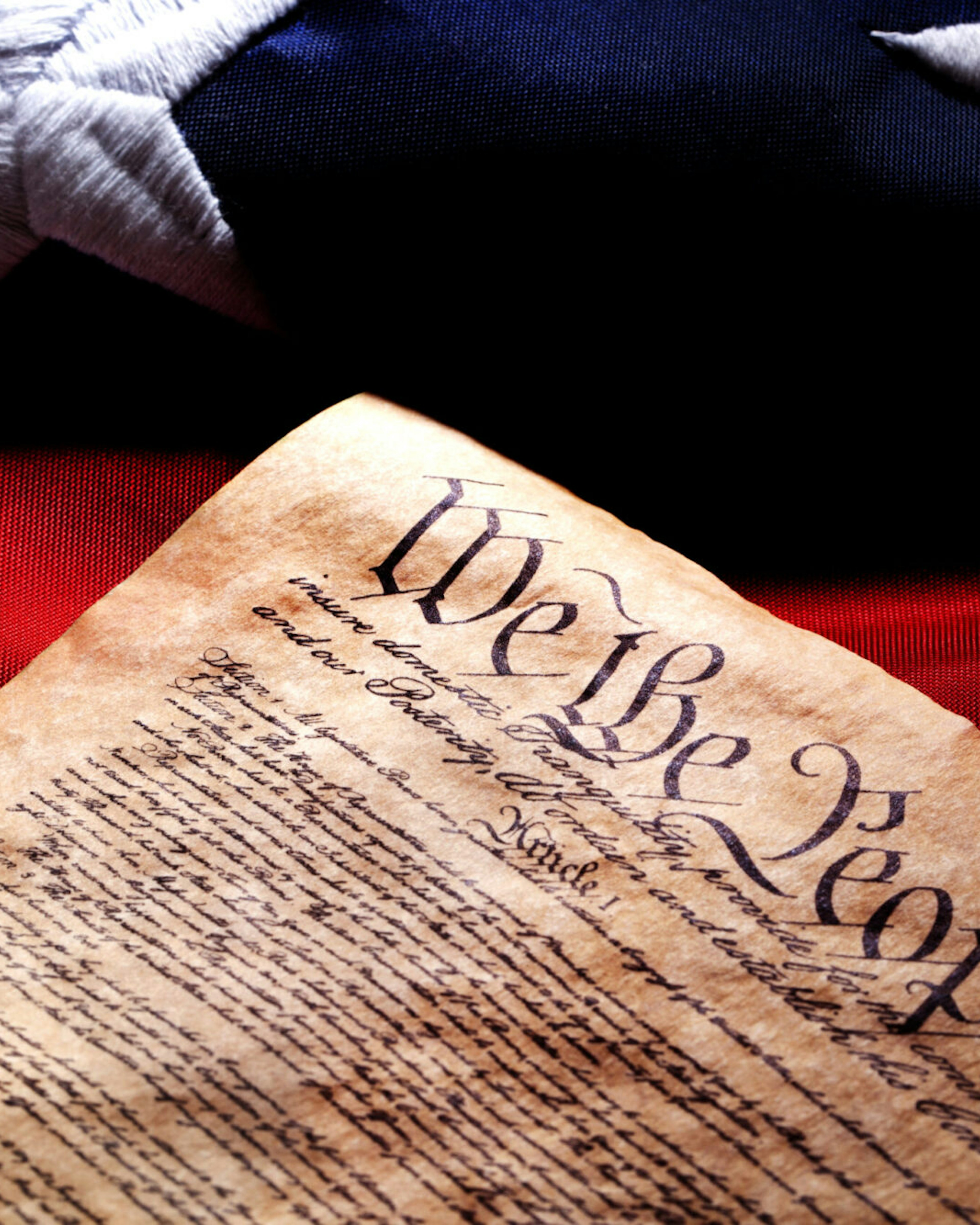 US Constitution and Flag