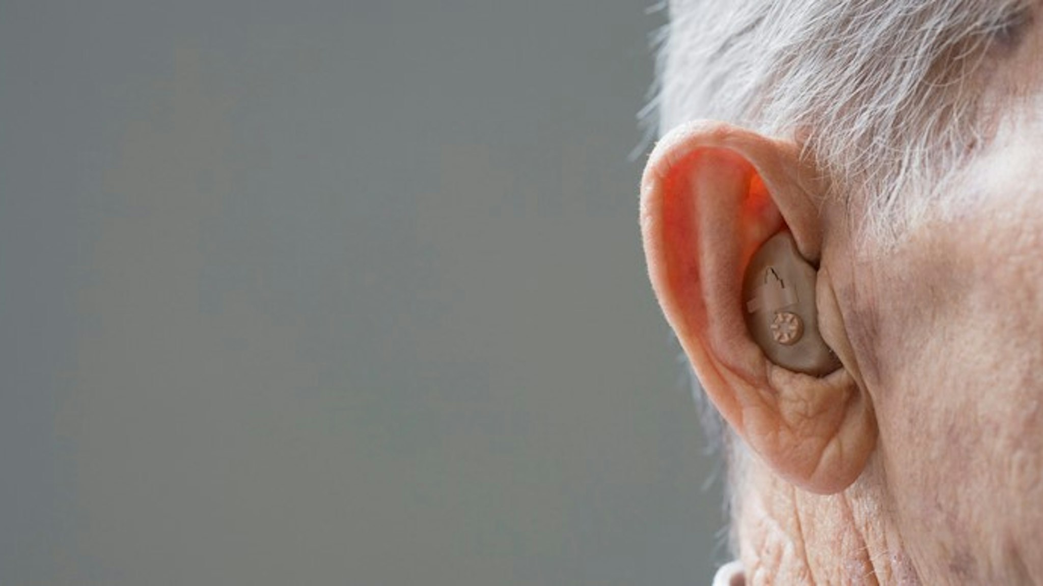 Close up of hearing aid