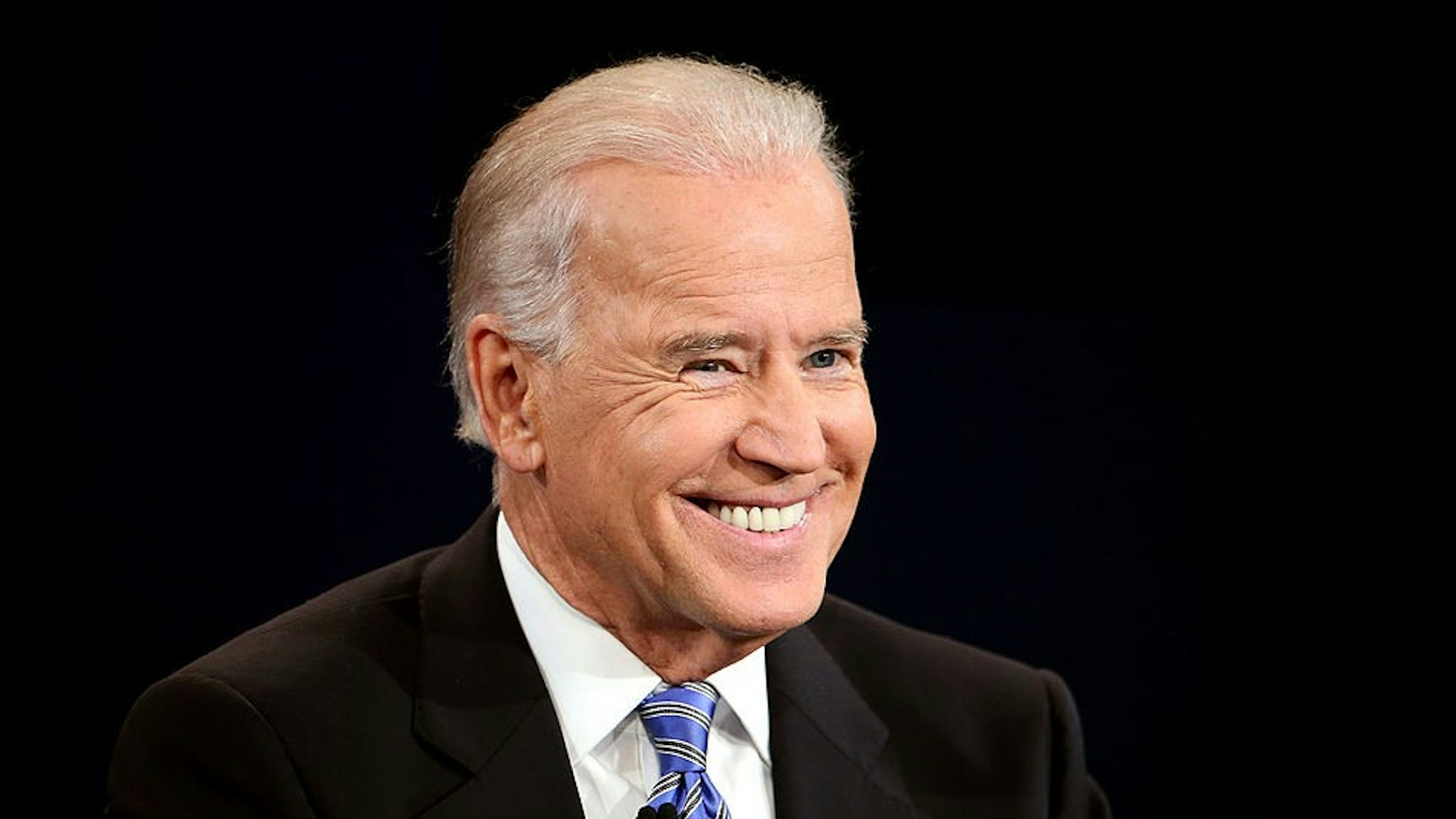 DANVILLE, KY - OCTOBER 11: U.S. Vice President Joe Biden smiles during the vice presidential debate at Centre College October 11, 2012 in Danville, Kentucky. This is the second of four debates during the presidential election season and the only debate between the vice presidential candidates before the closely-contested election November 6. (Photo by