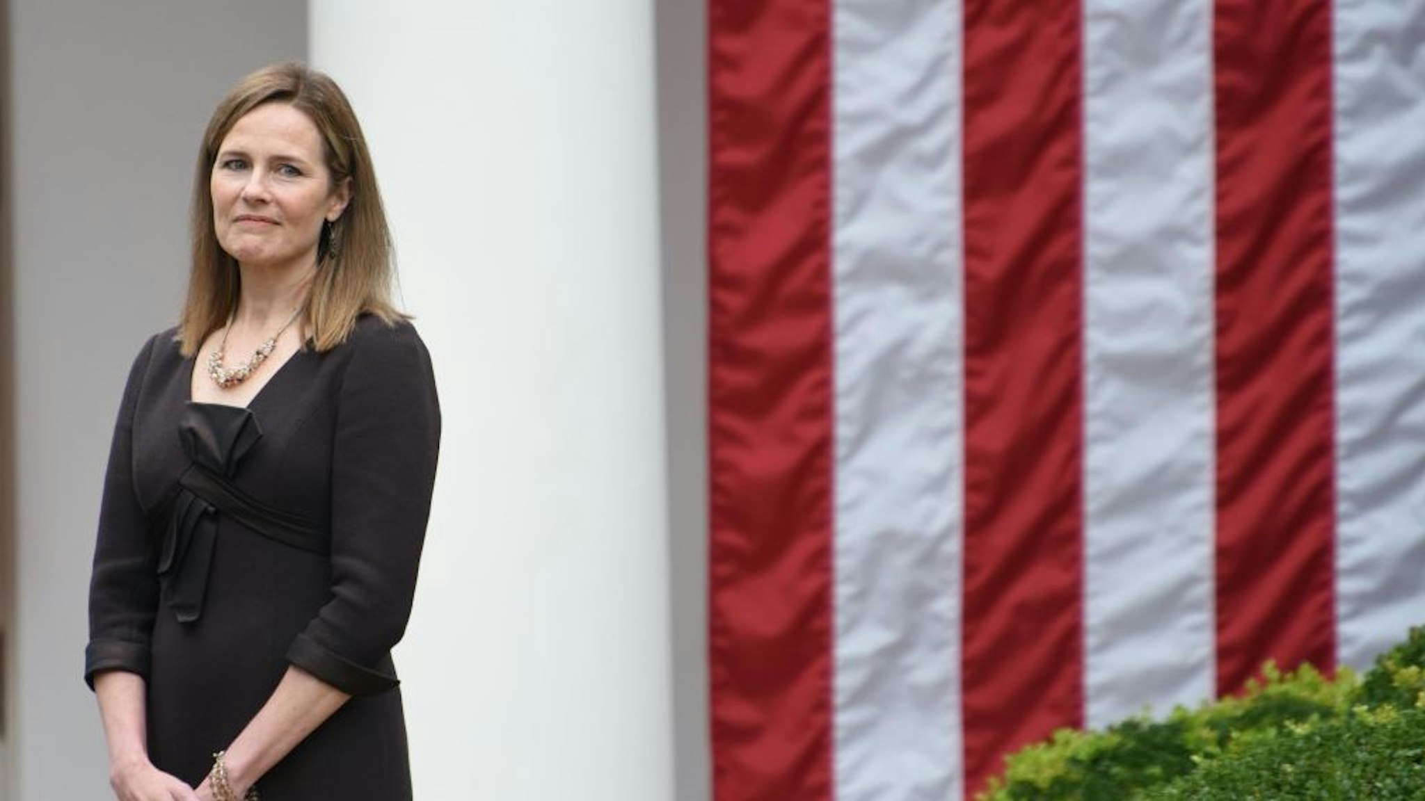 WASHINGTON, DC - SEPTEMBER 26: Amy Coney Barrett, U.S. President Donald Trump's nominee for associate justice of the U.S. Supreme Court, attends an announcement ceremony at the White House on September 26, 2020 in Washington, DC. (Photo by