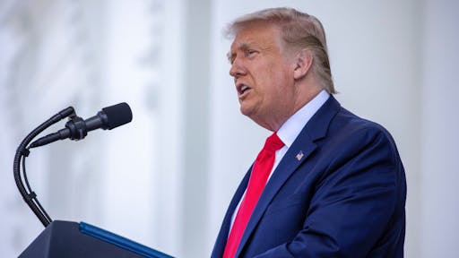 Trump U.S. President Donald Trump delivers remarks during a news conference at the North Portico at the White House on September 07, 2020 in Washington, DC.