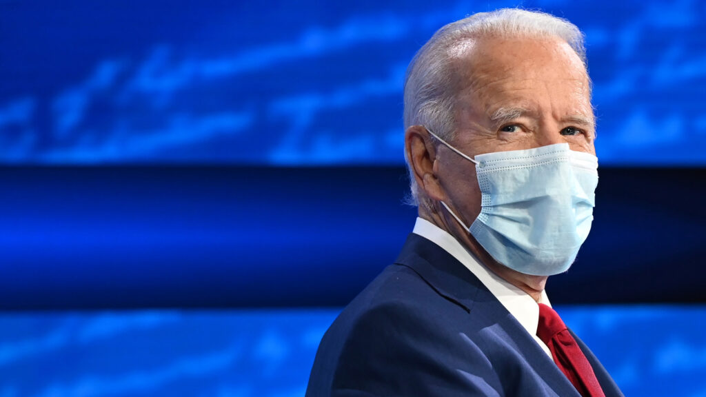 Democratic Presidential candidate and former US Vice President Joe Biden participates in an ABC News town hall event at the National Constitution Center in Philadelphia on October 15, 2020.