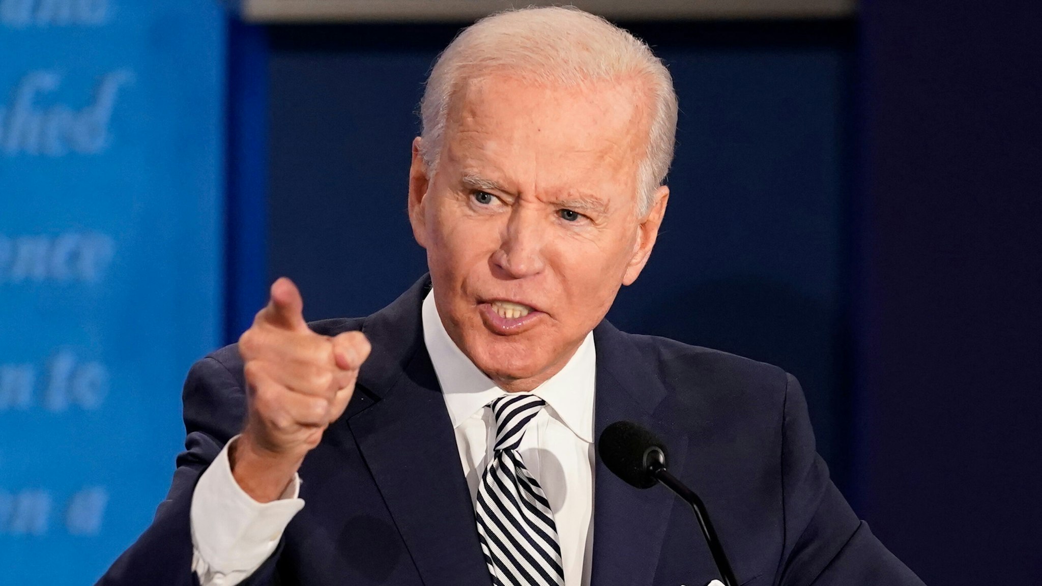 CLEVELAND, OHIO - SEPTEMBER 29: Democratic presidential nominee Joe Biden participates in the first presidential debate against U.S. President Donald Trump at the Health Education Campus of Case Western Reserve University on September 29, 2020 in Cleveland, Ohio. This is the first of three planned debates between the two candidates in the lead up to the election on November 3.