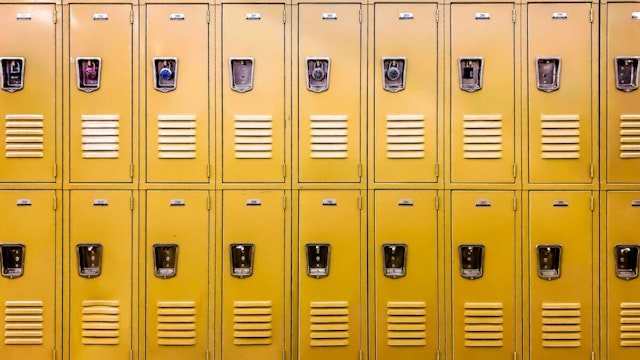 High school lockers.