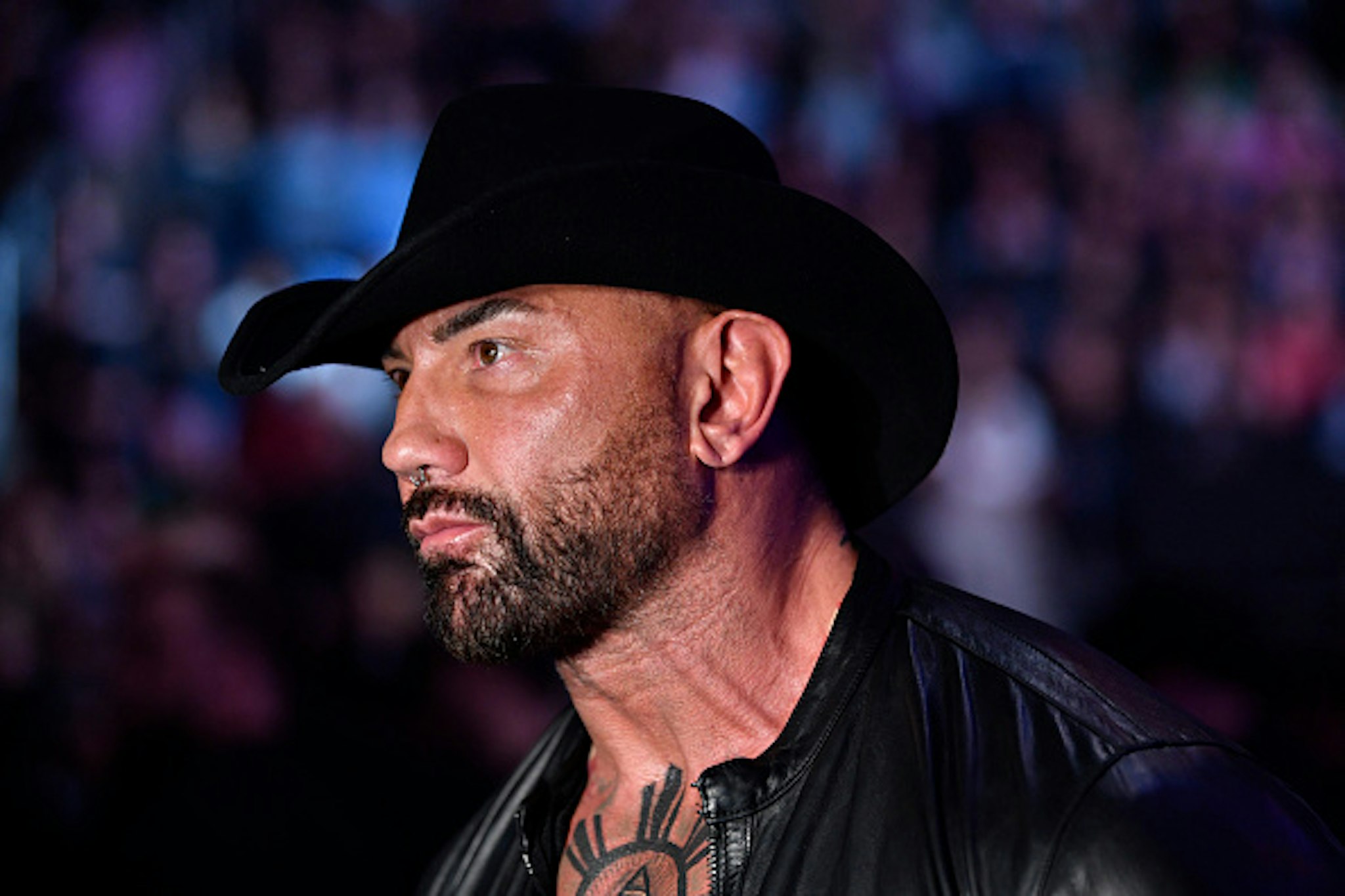 LAS VEGAS, NEVADA - JANUARY 18: Dave Bautista attends the UFC 246 event at T-Mobile Arena on January 18, 2020 in Las Vegas, Nevada.