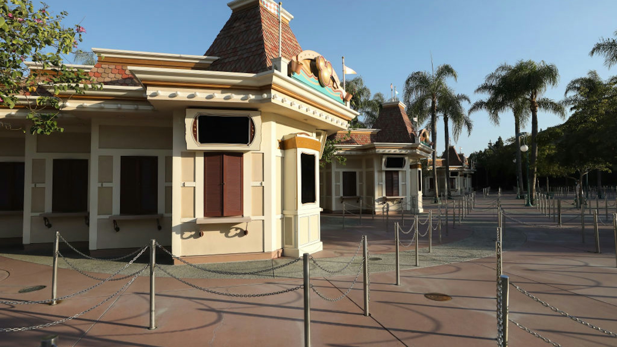 ANAHEIM, CALIFORNIA - SEPTEMBER 30: Shuttered ticket windows stand outside the Disneyland theme park on September 30, 2020 in Anaheim, California. Disney is laying off 28,000 workers amid the toll of the COVID-19 pandemic on theme parks.