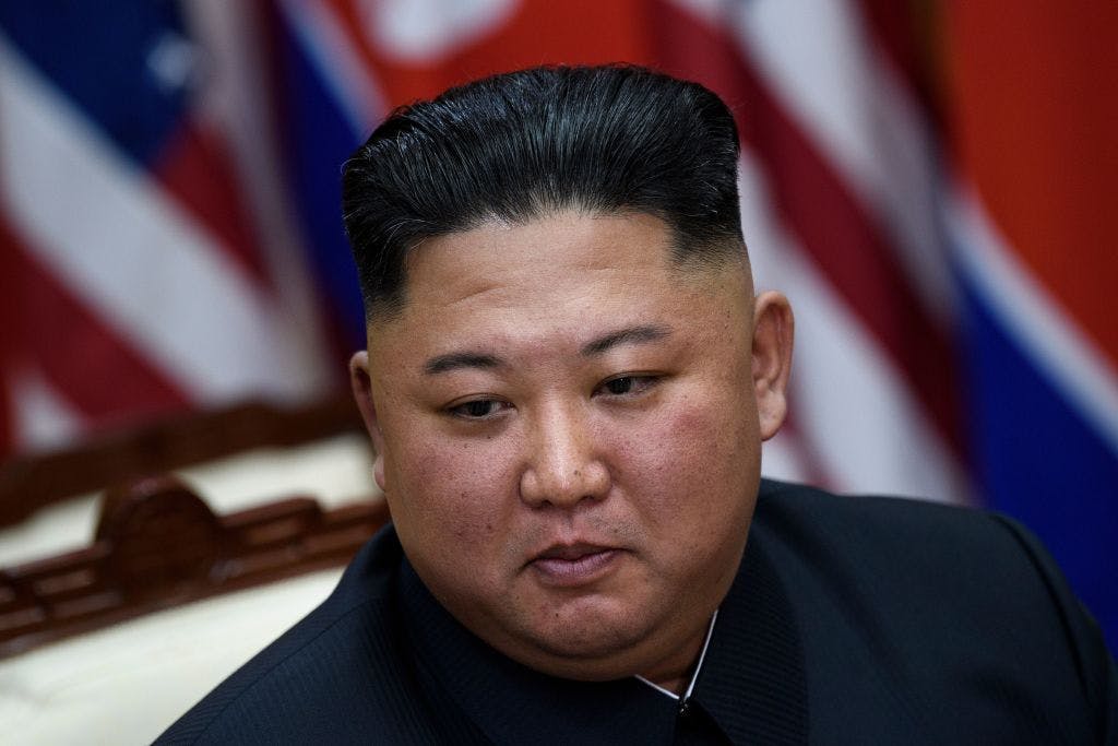 North Korea's leader Kim Jong Un before a meeting with US President Donald Trump on the south side of the Military Demarcation Line that divides North and South Korea, in the Joint Security Area (JSA) of Panmunjom in the Demilitarized zone (DMZ) on June 30, 2019.