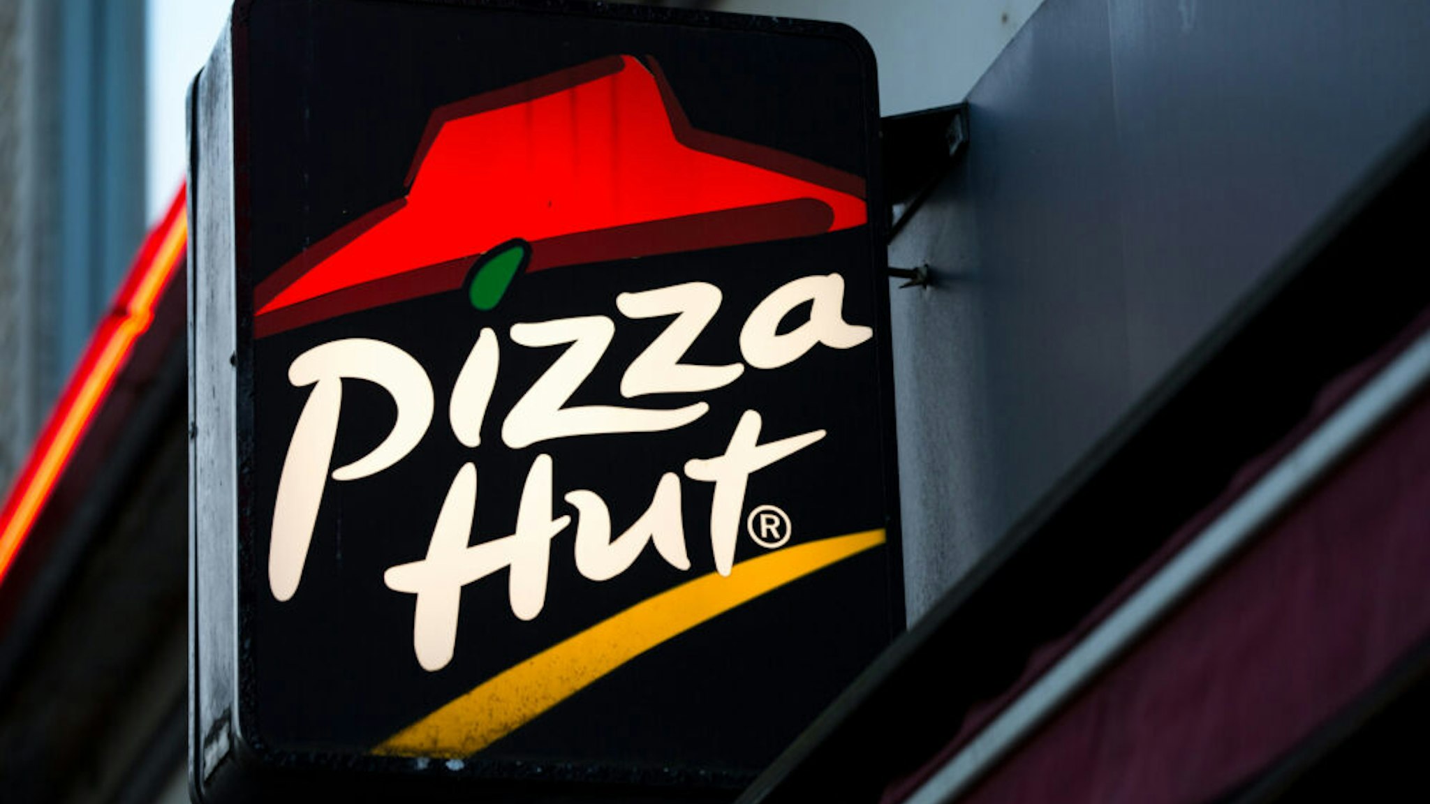 GOTHENBURG, SWEDEN - 2019/10/03: American restaurant chain and international franchise Pizza Hut logo seen in Gothenburg.