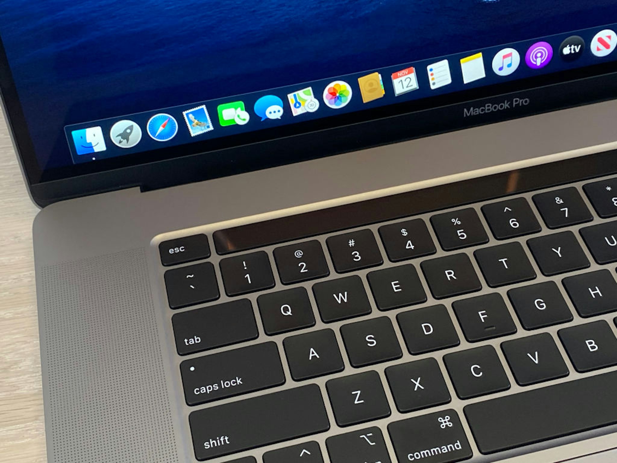 12 November 2019, US, New York: The new MacBook Pro, recorded at an Apple presentation in New York, features a redesigned keyboard, a sophisticated sound system, and a 16-inch display.