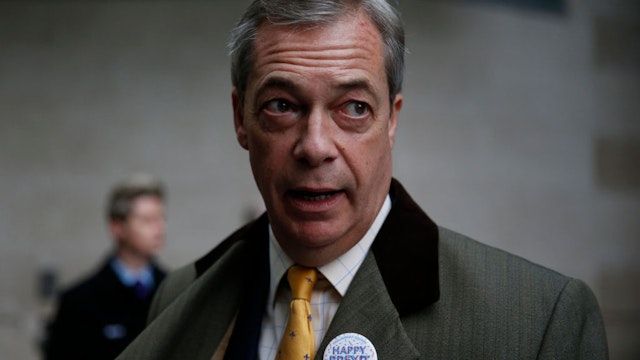 Brexit Party leader and former MEP, Nigel Farage arrives to appear on the Andrew Marr Show at BBC Television Centre on February 2, 2020 in London, England.