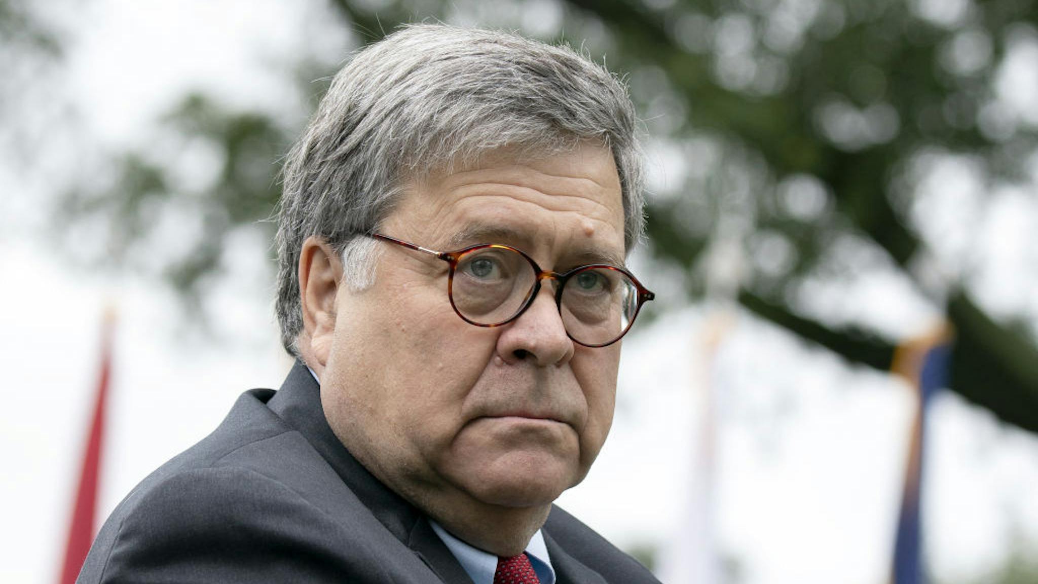 William Barr William Barr, U.S. attorney general, arrives for the announcement of U.S. President Donald Trump's nominee for associate justice of the U.S. Supreme Court during a ceremony in the Rose Garden of the White House in Washington, D.C., U.S., on Saturday, Sept. 26, 2020.