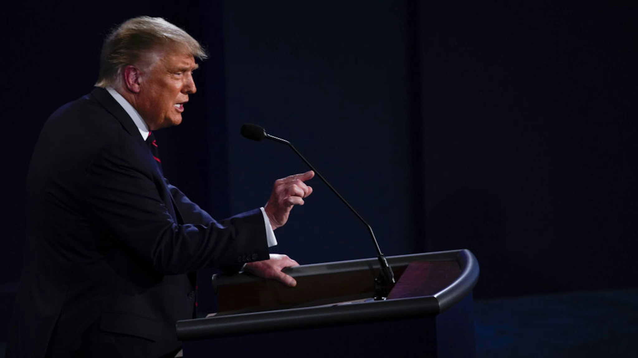 U.S. President Donald Trump speaks during the first U.S. presidential debate hosted by Case Western Reserve University and the Cleveland Clinic in Cleveland, Ohio, U.S., on Tuesday, Sept. 29, 2020.