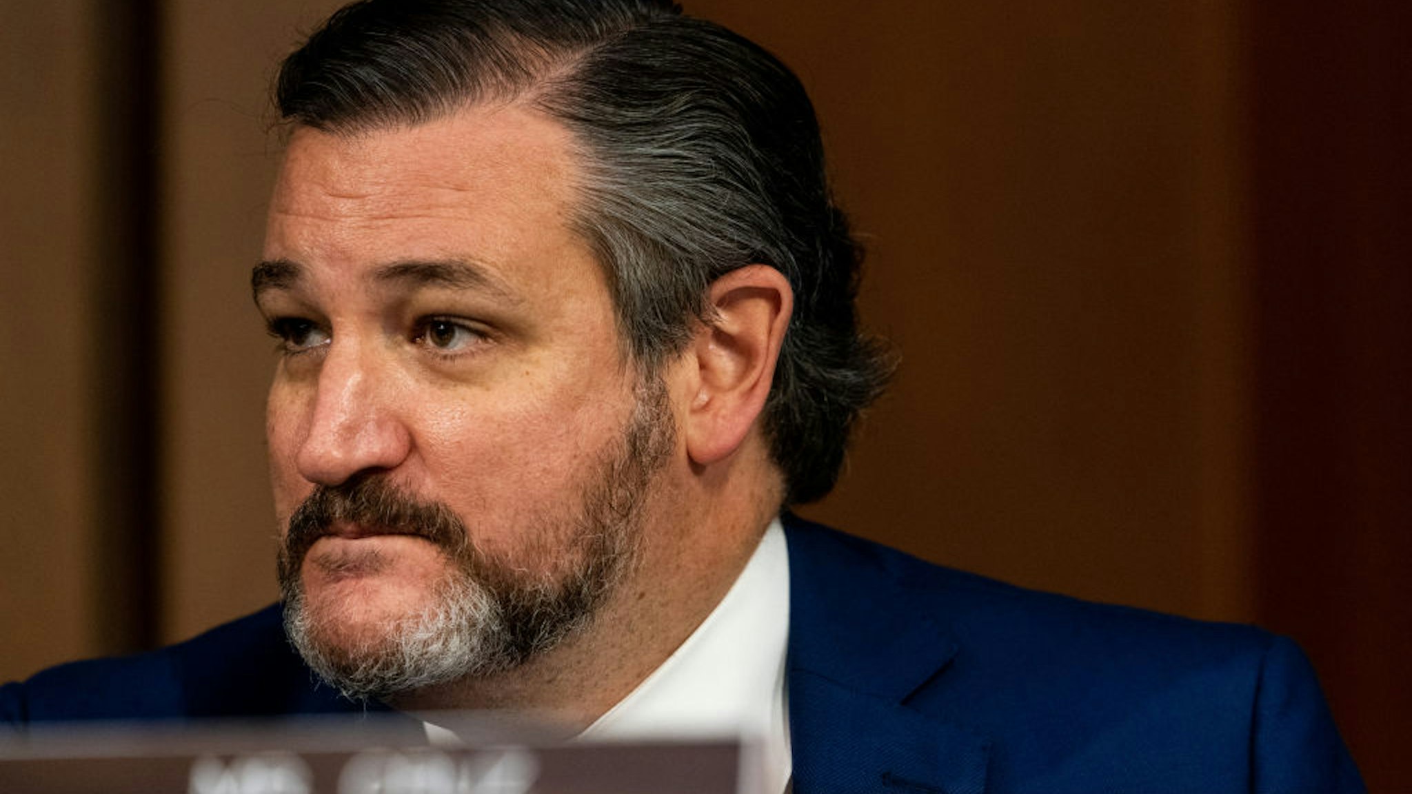 Sen. Ted Cruz (R-TX) listens on the second day of the Supreme Court confirmation hearing for Judge Amy Coney Barrett before the Senate Judiciary Committee on Capitol Hill on October 13, 2020 in Washington, DC.