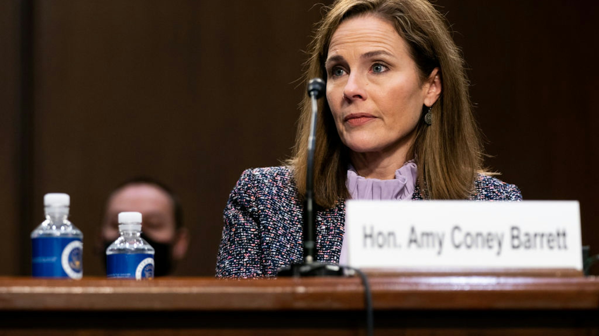 Supreme Court nominee Judge Amy Coney Barrett testifies before the Senate Judiciary Committee on the third day of her Supreme Court confirmation hearing on Capitol Hill on October 14, 2020 in Washington, DC.