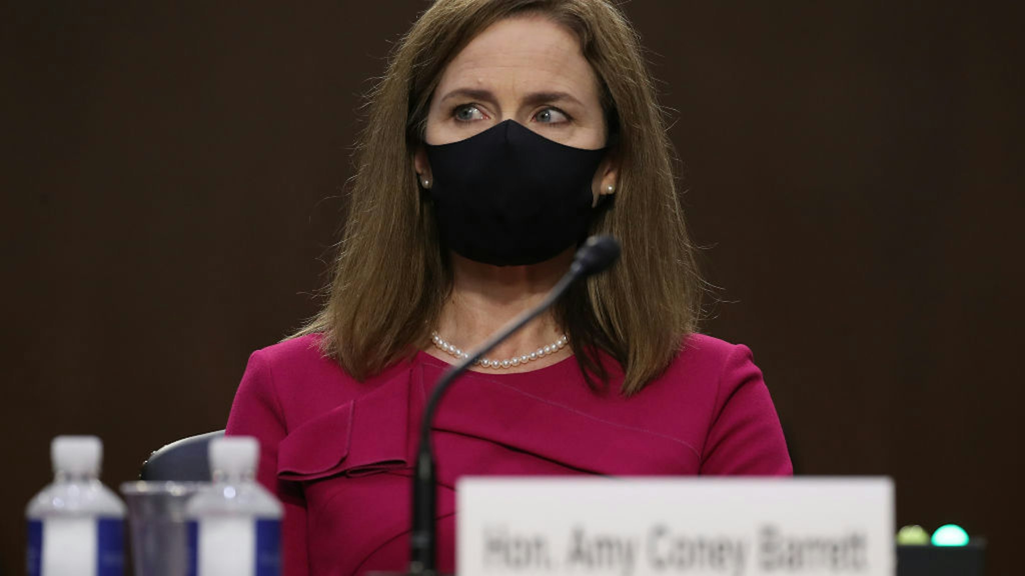 Supreme Court nominee Judge Amy Coney Barrett attends her Senate Judiciary Committee confirmation hearing on Capitol Hill on October 12, 2020 in Washington, DC.