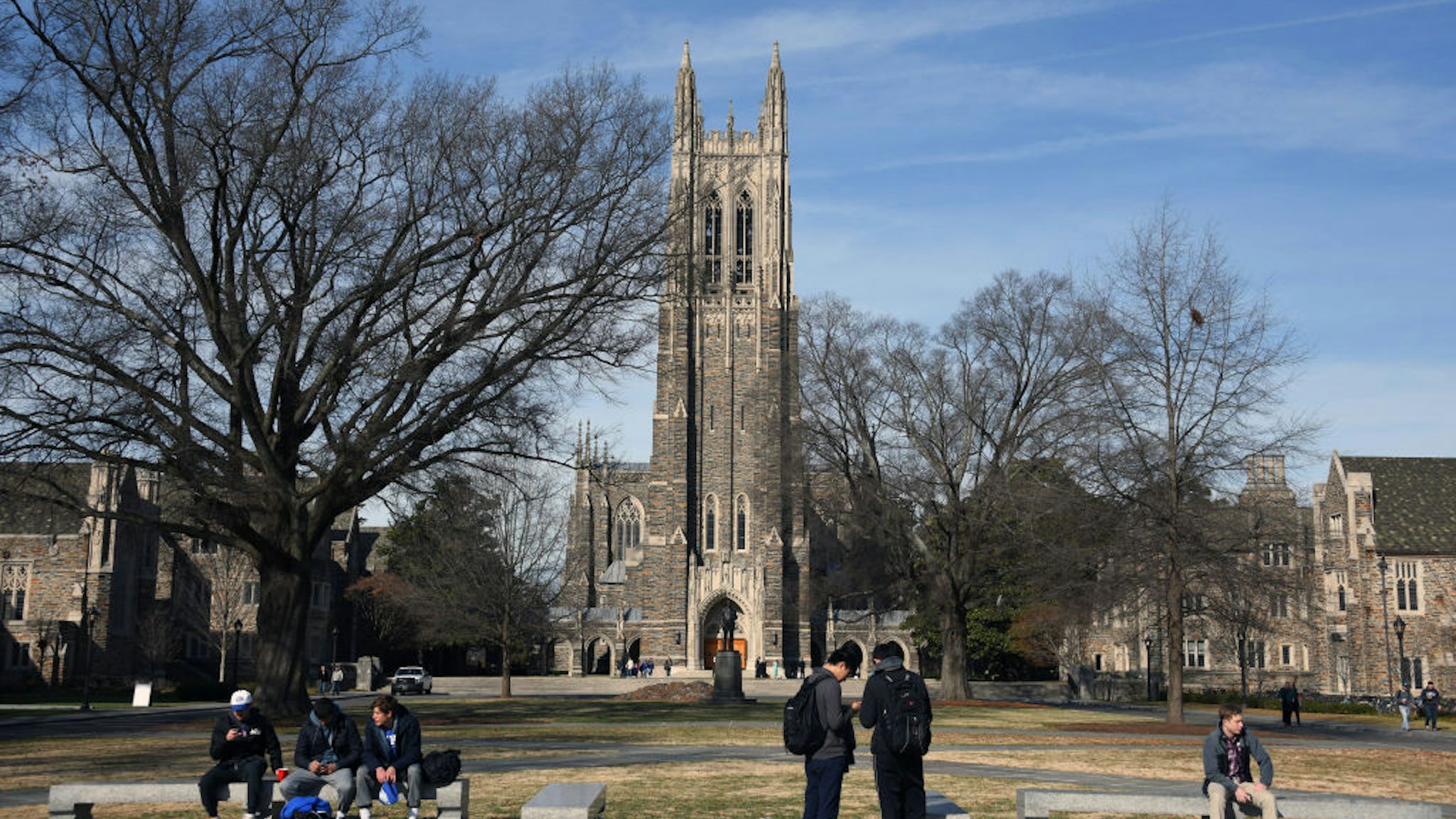 A general view of the Duke University Chapel on the campus of Duke University ahead of the game between the Virginia Cavaliers and the Duke Blue Devils on January 27, 2018 in Durham, North Carolina.