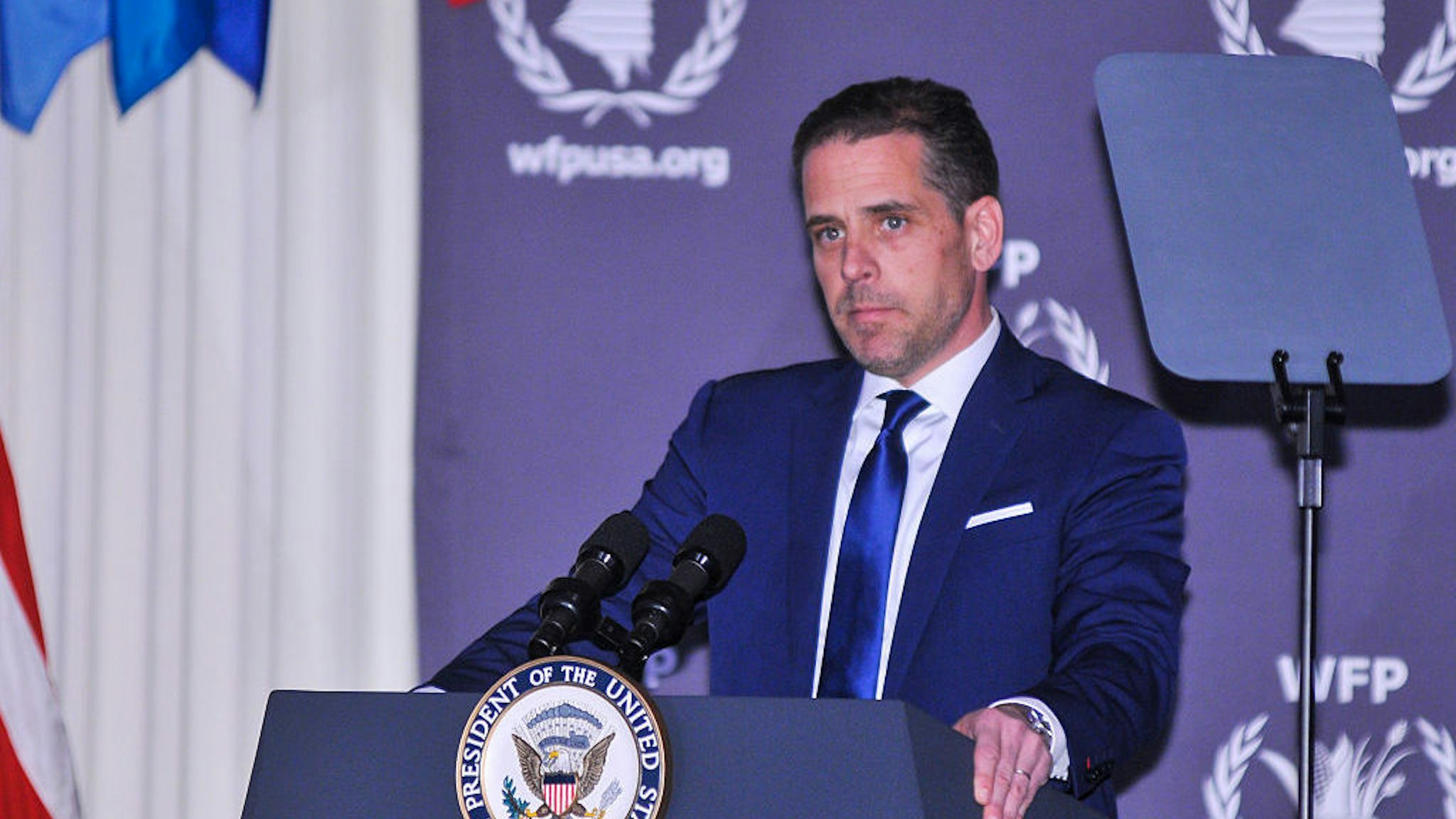 WASHINGTON, DC - APRIL 12: WFP USA Board Chair Hunter Biden speaks during the World Food Program USA's 2016 McGovern-Dole Leadership Award Ceremony at the Organization of American States on April 12, 2016 in Washington, DC. (Kris Connor/WireImage)