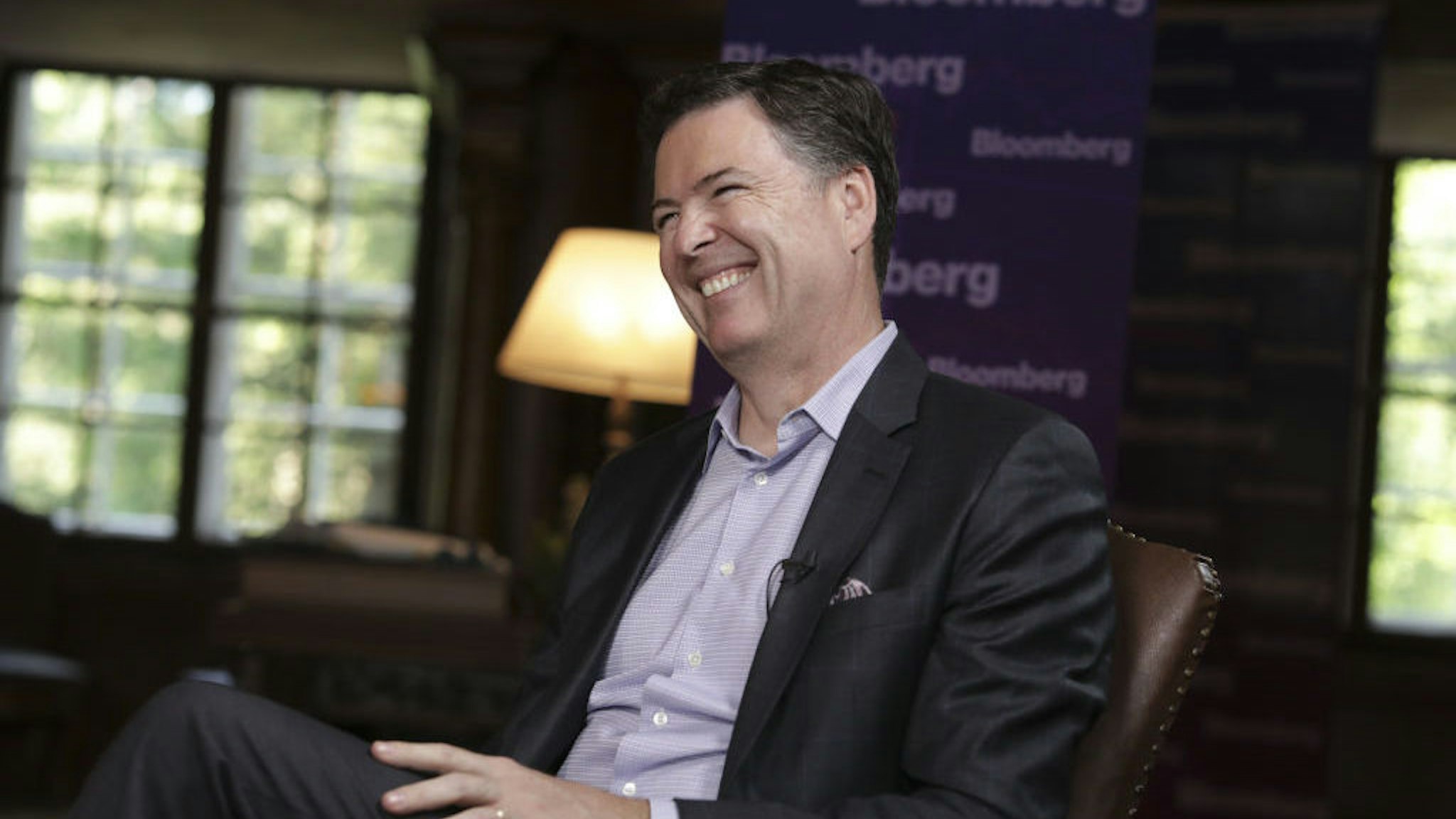 James Comey, former director of the Federal Bureau of Investigation (FBI), reacts during a Bloomberg Television interview in Salzburg, Austria, on Friday, June 21, 2019. Comey said he hopes President Donald Trump isn’t impeached because "that would let the American people off the hook." Photographer: Alex Kraus/Bloomberg