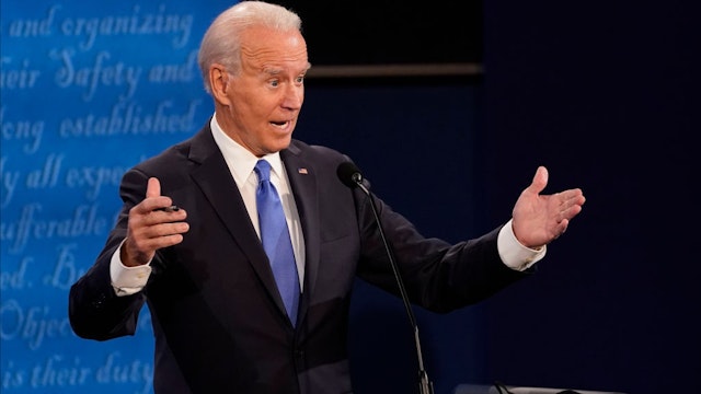 NASHVILLE, TENNESSEE - OCTOBER 22: Democratic presidential candidate former Vice President Joe Biden answers a question during the second and final presidential debate at Belmont University on October 22, 2020 in Nashville, Tennessee. This is the last debate between the two candidates before the election on November 3. (Photo by Morry Gash-Pool/Getty Images)