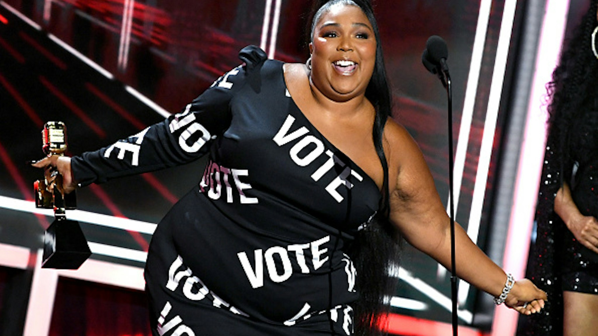 HOLLYWOOD, CALIFORNIA - OCTOBER 14: In this image released on October 14, Lizzo accepts the Top Song Sales Artist Award onstage at the 2020 Billboard Music Awards, broadcast on October 14, 2020 at the Dolby Theatre in Los Angeles, CA.