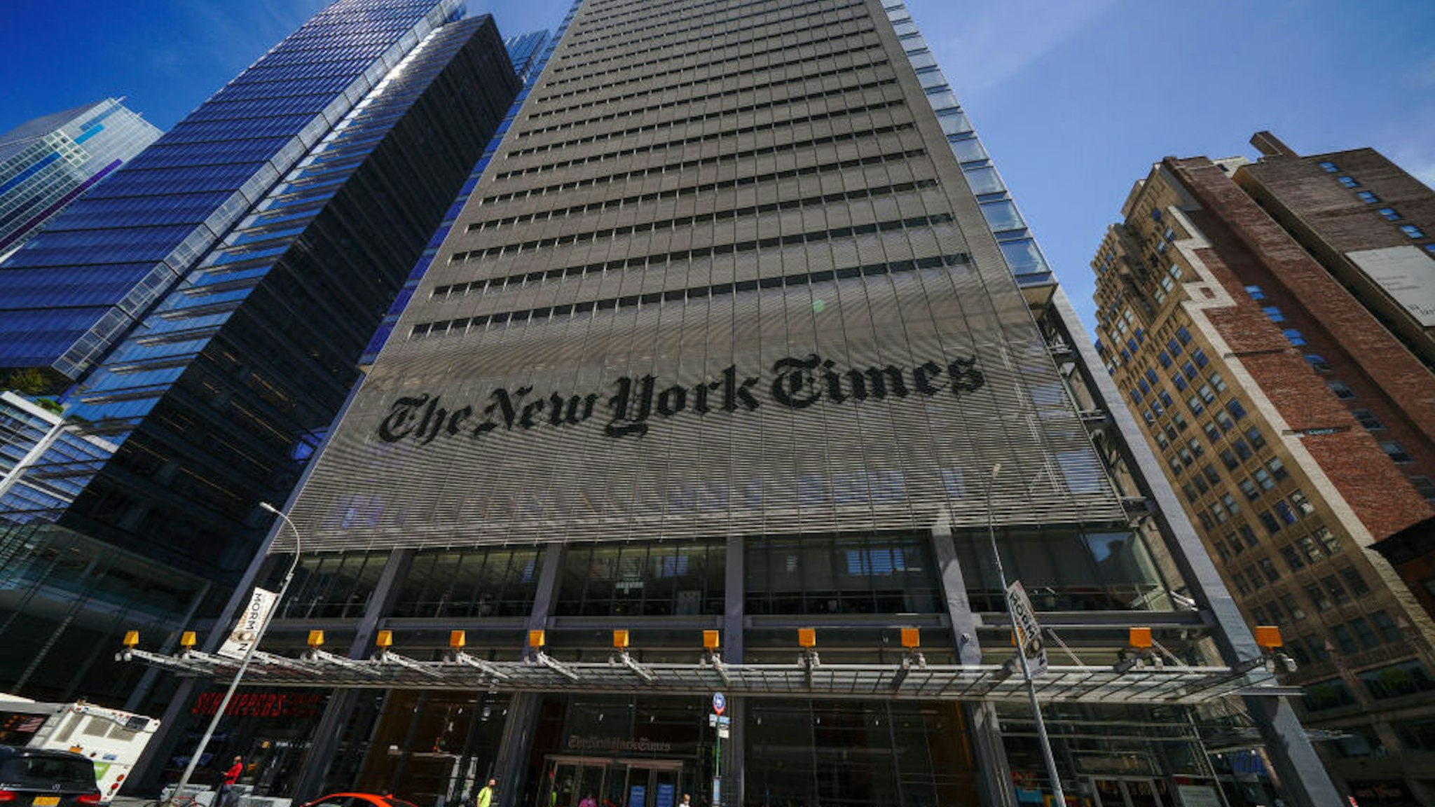NEW YORK, UNITED STATES - 2020/08/20: A view of The New York Times Building Headquarters.