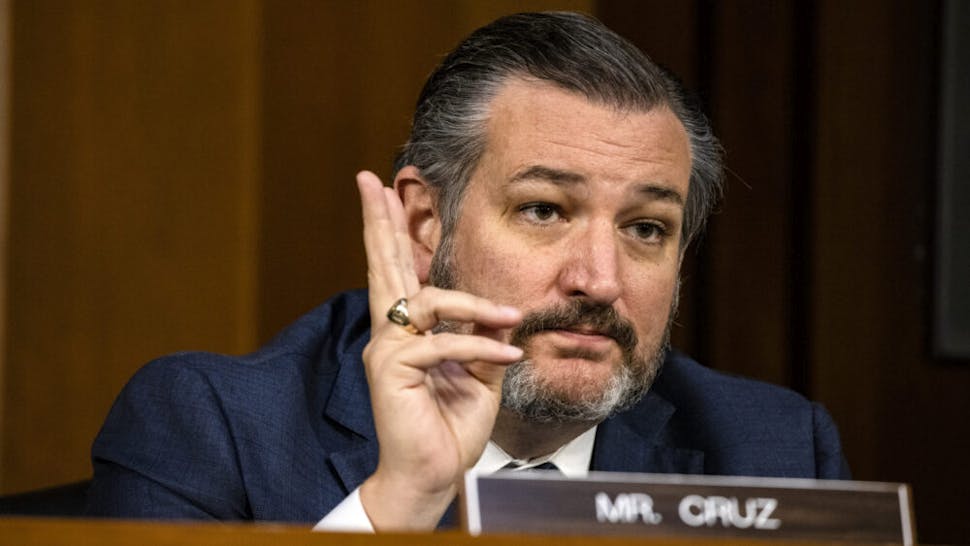 WASHINGTON, DC - OCTOBER 15: Sen. Ted Cruz (R-TX) speaks on the fourth day of the Supreme Court confirmation hearing for nominee Judge Amy Coney Barrett before the Senate Judiciary Committee on Capitol Hill on October 15, 2020 in Washington, DC. With less than a month until the presidential election, President Donald Trump tapped Amy Coney Barrett to be his third Supreme Court nominee in just four years. If confirmed, Barrett would replace the late Associate Justice Ruth Bader Ginsburg.