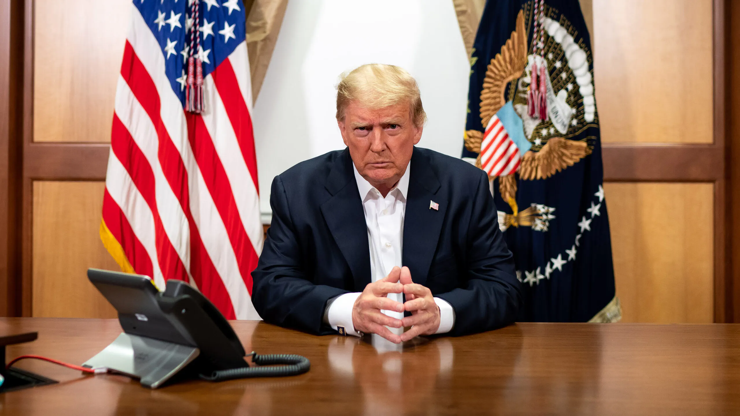 White House Releases New Photos Showing Trump Continuing To Work During Hospital Stay