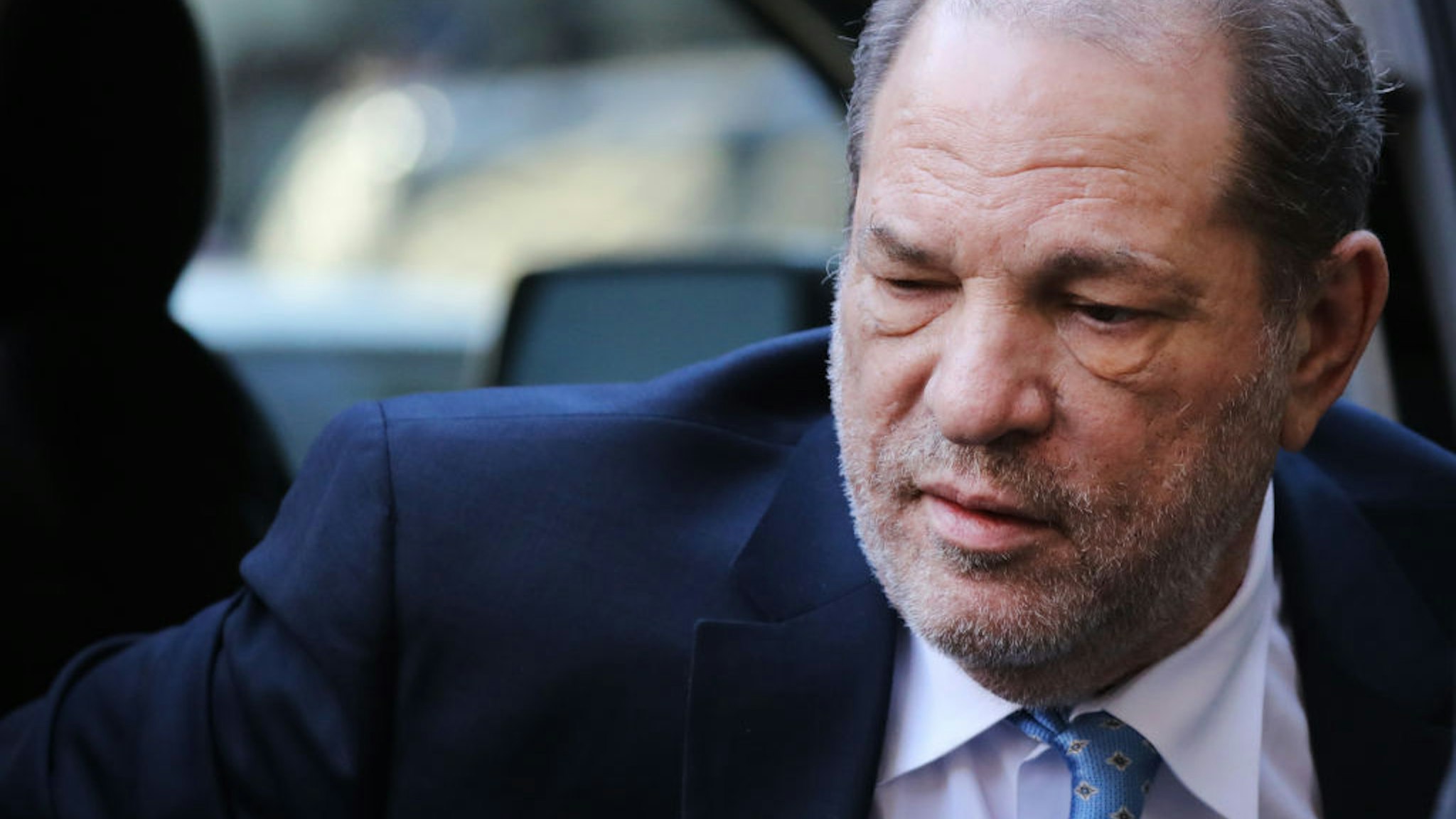 NEW YORK, NEW YORK - FEBRUARY 24: Harvey Weinstein enters a Manhattan court house as a jury continues with deliberations in his trial on February 24, 2020 in New York City. On Friday the judge asked the jury to keep deliberating after they announced that they are deadlocked on the charges of predatory sexual assault. Weinstein, a movie producer whose alleged sexual misconduct helped spark the #MeToo movement, pleaded not-guilty on five counts of rape and sexual assault against two unnamed women and faces a possible life sentence in prison.