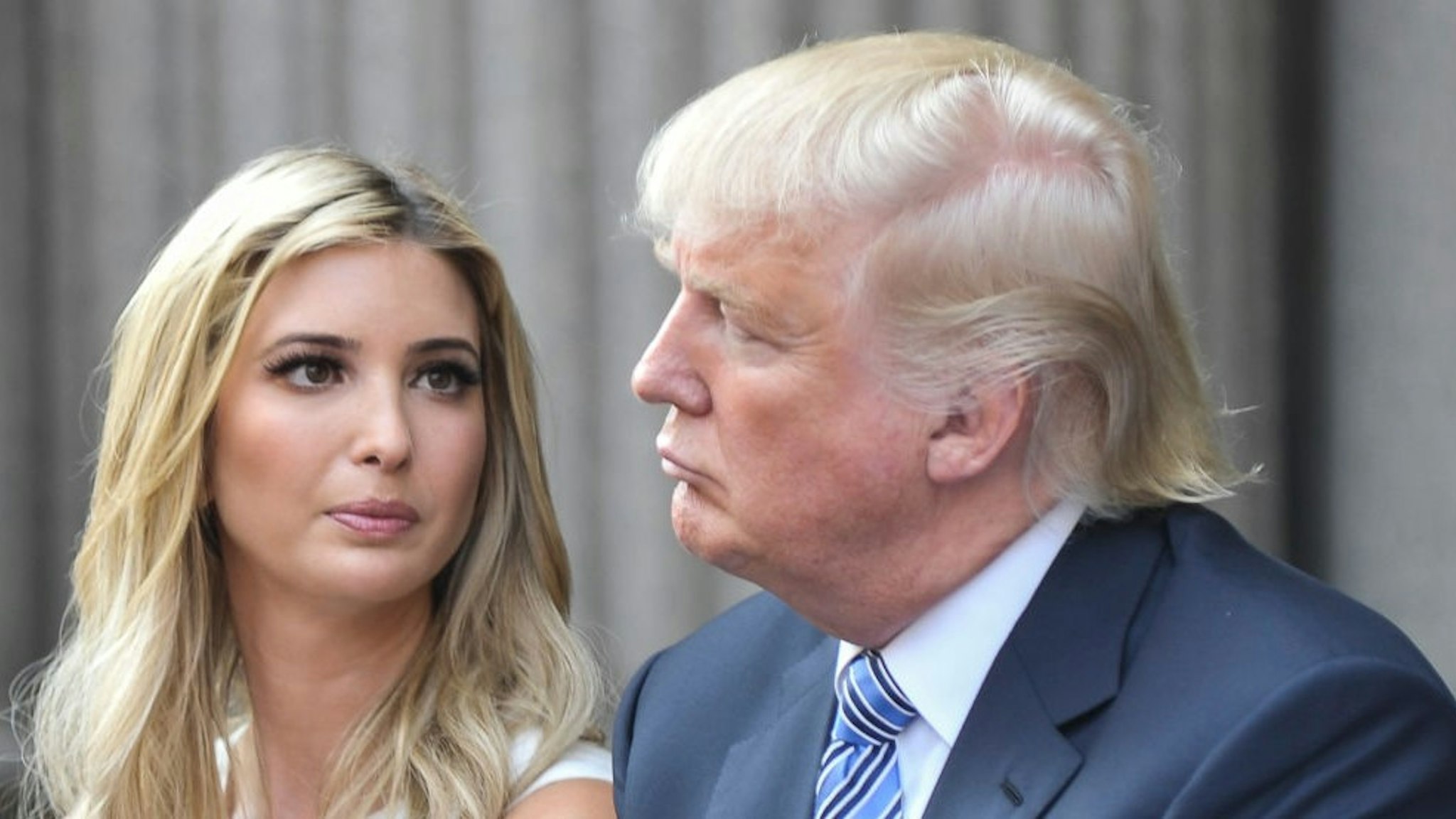 WASHINGTON, DC - JULY 23: Ivanka Trump and Donald Trump attend the Trump International Hotel Washington, D.C Groundbreaking Ceremony at Old Post Office on July 23, 2014 in Washington, DC. (Photo by