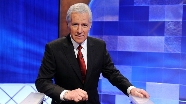 CULVER CITY, CA - APRIL 17: Game show host Alex Trebek poses on the set of the "Jeopardy!" Million Dollar Celebrity Invitational Tournament Show Taping on April 17, 2010 in Culver City, California. (Photo by Amanda Edwards/Getty Images)