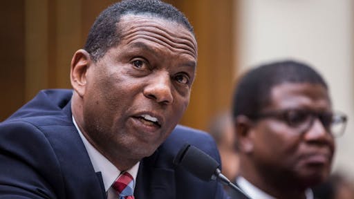 Burgess Owens WASHINGTON, DC - JUNE 19: Former NFL player Burgess Owens testifies during a hearing on slavery reparations held by the House Judiciary Subcommittee on the Constitution, Civil Rights and Civil Liberties on June 19, 2019 in Washington, DC. The subcommittee debated the H.R. 40 bill, which proposes a commission be formed to study and develop reparation proposals for African-Americans. (Photo by Zach Gibson/Getty Images)