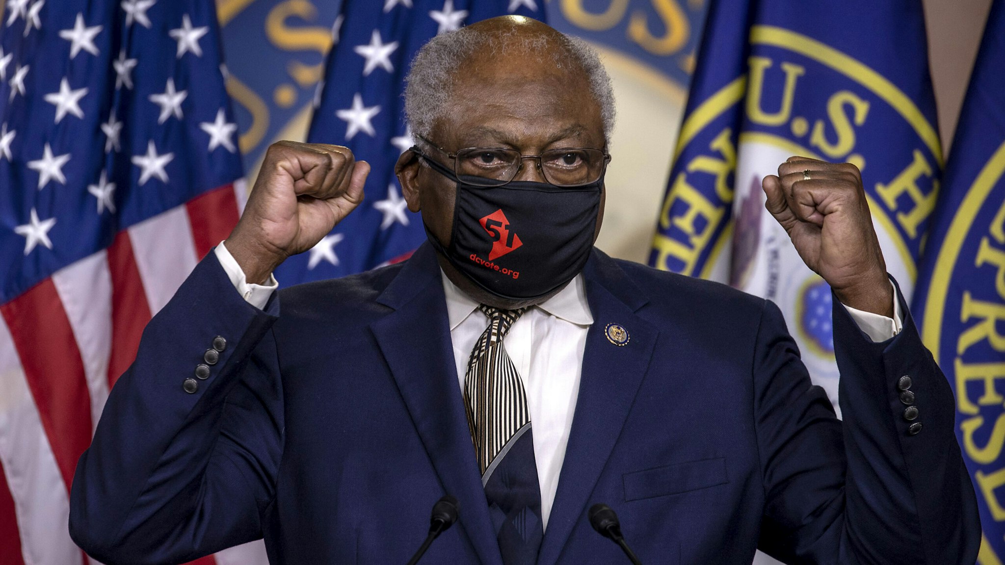 WASHINGTON, DC - JUNE 26: House Majority Whip James Clyburn (D-SC) speaks at a press conference on Capitol Hill as House Democrats mark the anniversary of Shelby County v. Holder on June 26, 2020 in Washington, DC. In its 2013 Shelby decision, the Supreme Court ruled the formula determining which states were covered by the pre-clearance provision in the Voting Rights Act was outdated, sending a mandate to Congress to update the formula.