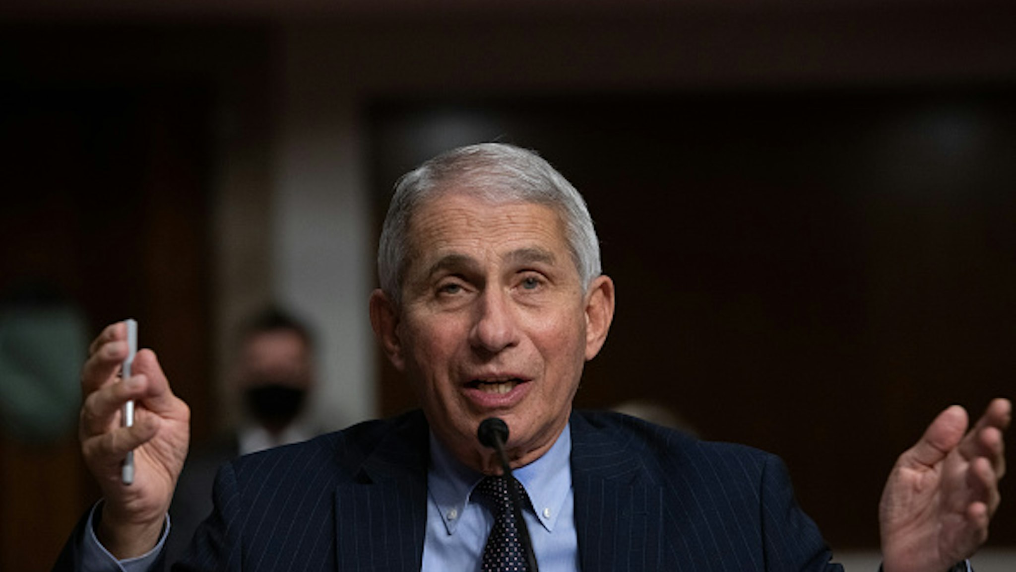 Anthony Fauci, director of the National Institute of Allergy and Infectious Diseases, speaks during a Senate Health Education Labor and Pensions Committee hearing in Washington, D.C., U.S., on Wednesday, Sept. 23, 2020. The U.S. death toll from the novel coronavirus exceeded 200,000 yesterday, a grim milestone that comes eight months after the pathogen was first confirmed on American soil.