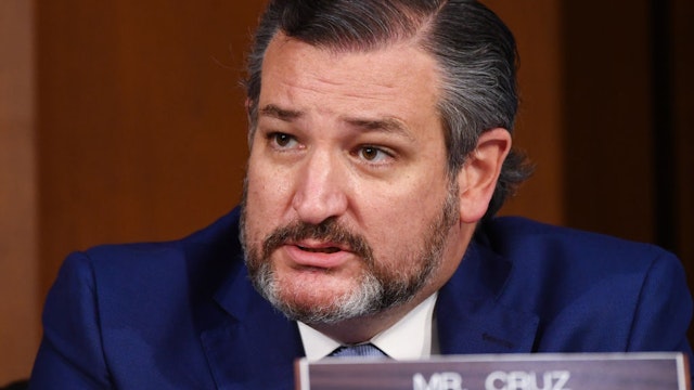 U.S. Sen. Ted Cruz (R-TX) speaks while Supreme Court nominee Judge Amy Coney Barrett testifies before the Senate Judiciary Committee on the second day of her Supreme Court confirmation hearing on Capitol Hill on October 13, 2020 in Washington, DC.