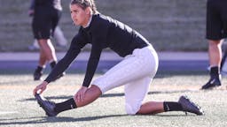 Vanderbilt vs Missouri Sarah Fuller #32 of the Vanderbilt Commodores warms up prior to the game against the Missouri Tigers at Farout Field on November 28, 2020 in Columbia, Missouri.