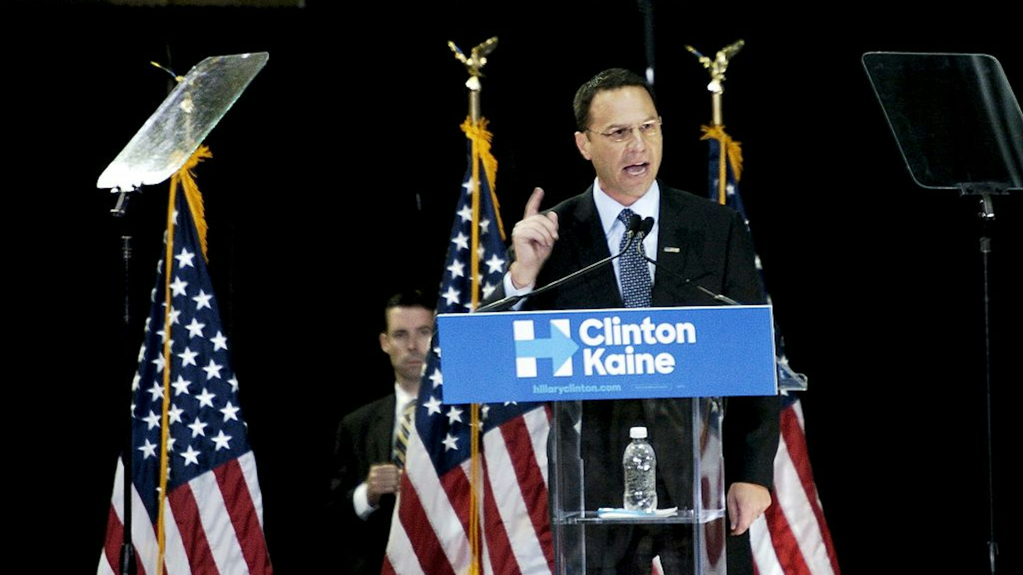 Candidate for Pennsylvania Attorney General Josh Shapiro promises criminal justice reform in a speech at LaSalle University in Philadelphia, PA on September 28, 2016.