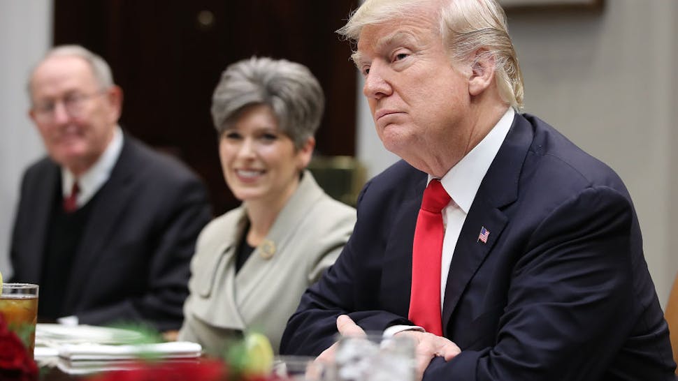 President Trump Meets With GOP Senators At The White House U.S. President Donald Trump speaks during a meeting with Republican members of Congress in the Roosevelt Room of the White House December 5, 2017 in Washington, DC.