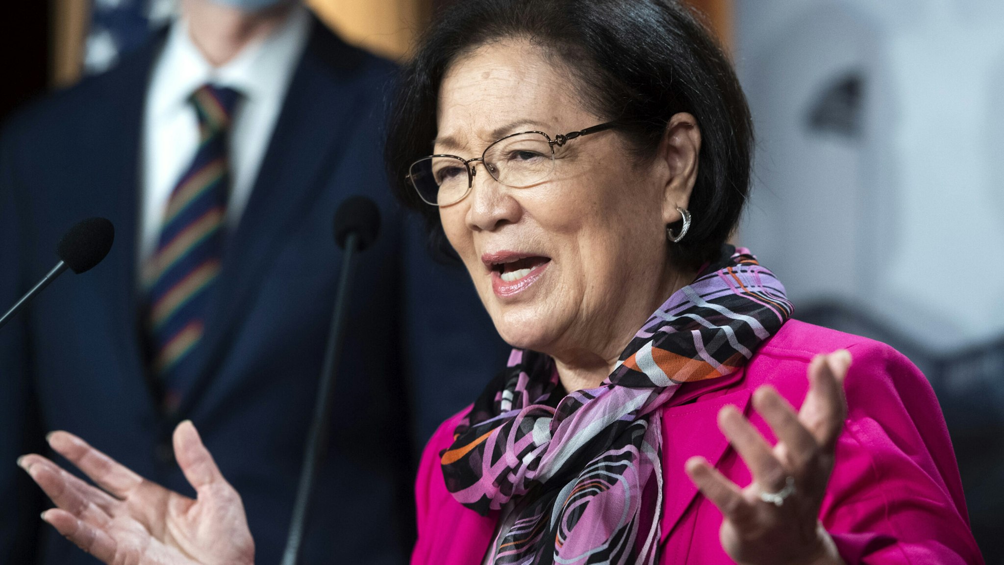 UNITED STATES - SEPTEMBER 30: Sen. Mazie Hirono, D-Hawaii, conducts a news conference with Senate Democrats where they addressed topics including the Supreme Court nominee and health care in the Capitol on Wednesday, September 30, 2020.